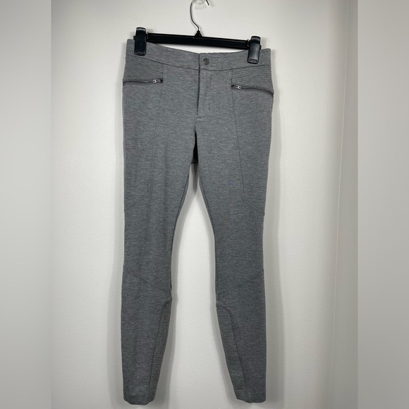 Athleta Ponte Moto 2.0 Skinny Ankle Mid Rise Grey Pants Women's Size 2 - Picture 4 of 16